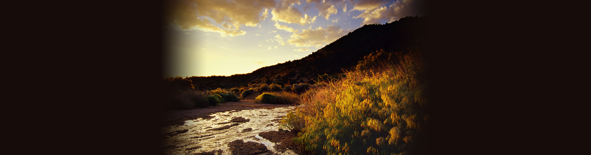 River canyon at sunset in New Mexico